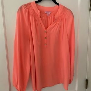 Lilly Pulitzer size M Elsa blouse beautiful coral color